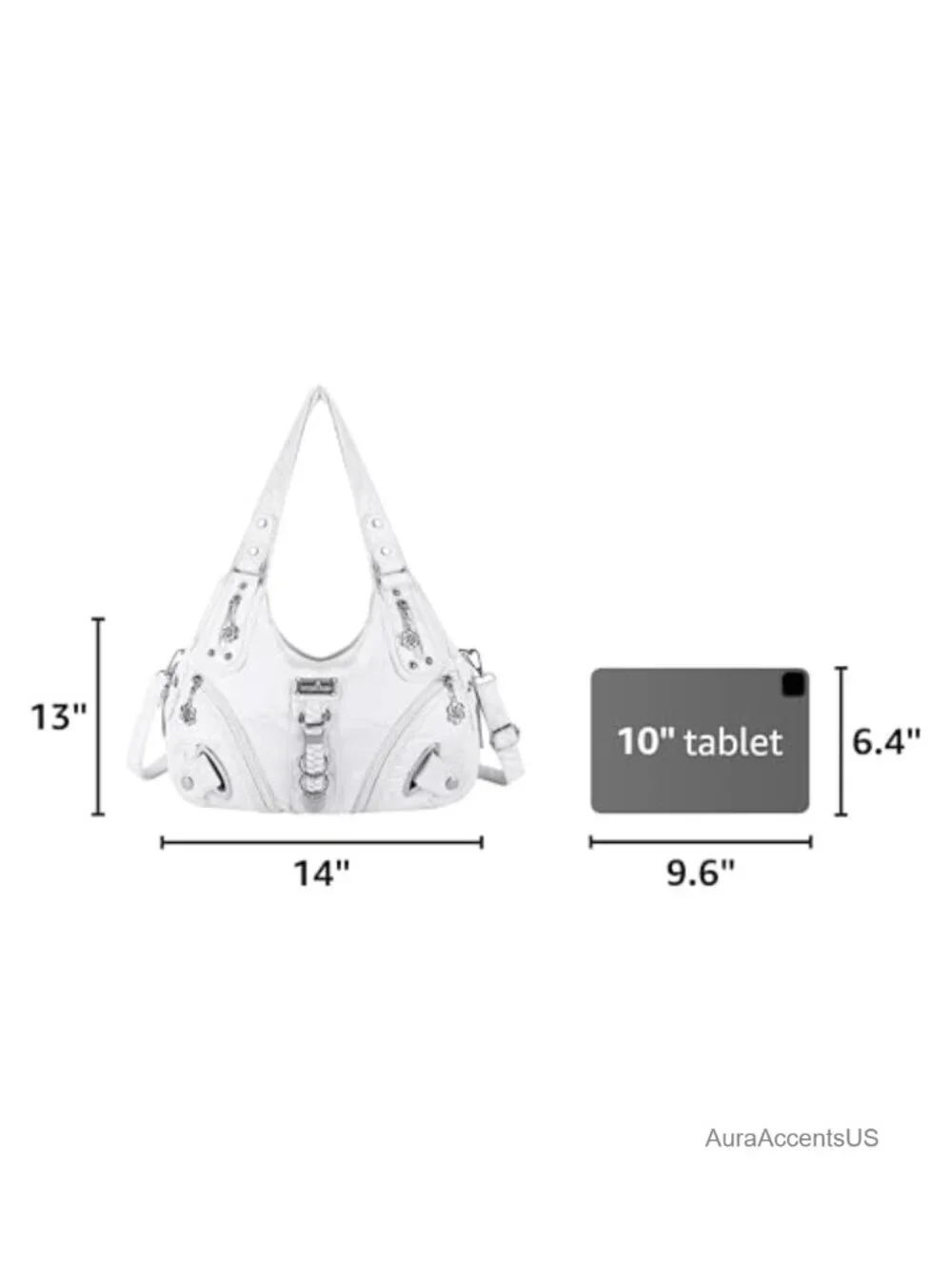 Large Faux Leather Satchel Hobo Bag with Top Handles Shoulder Strap